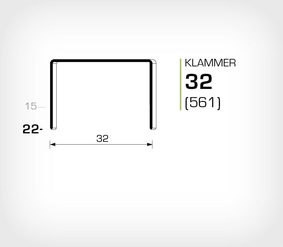 Klammer 32/22 (561-22K) - Häftklammer OMER