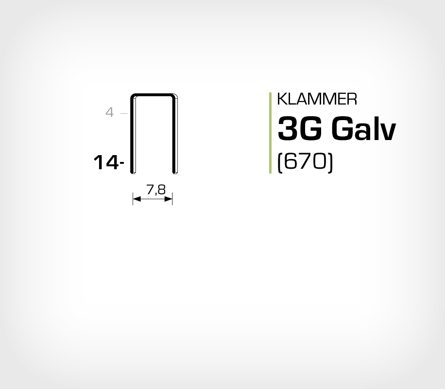 Klammer 3G/14 Elförzinkad Galv (670-14)