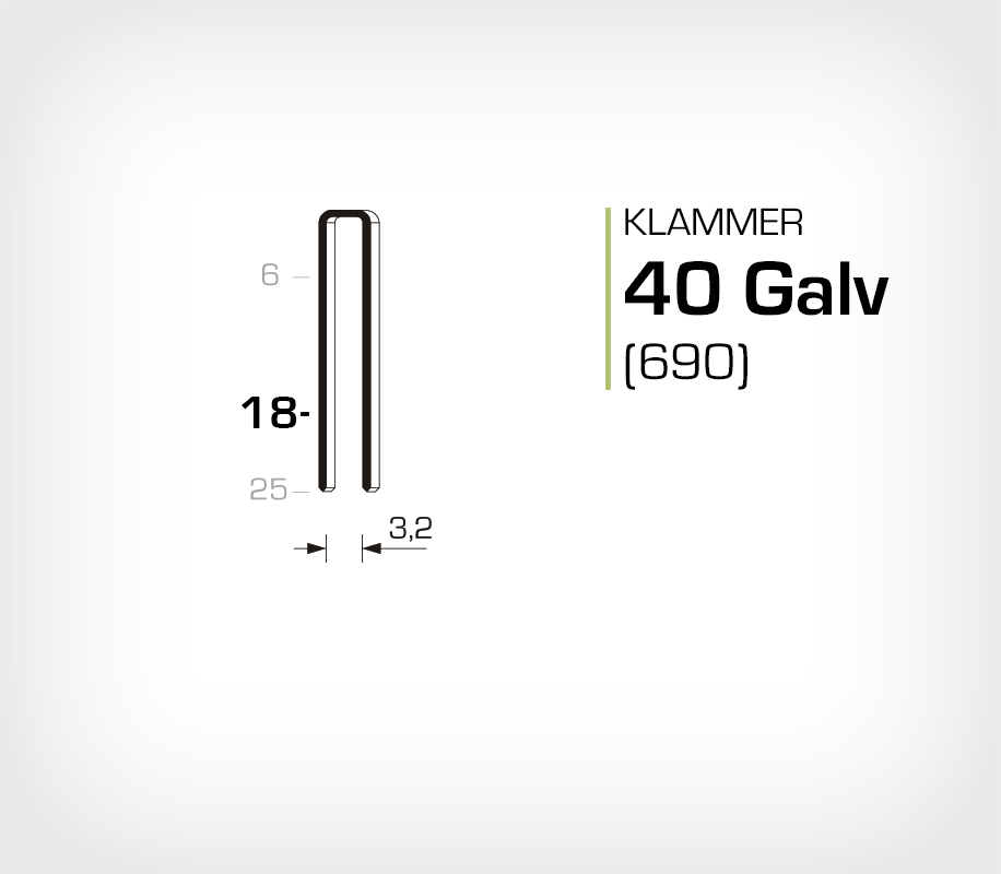 Klammer 40/18 Elförzinkad Galv (690-18)