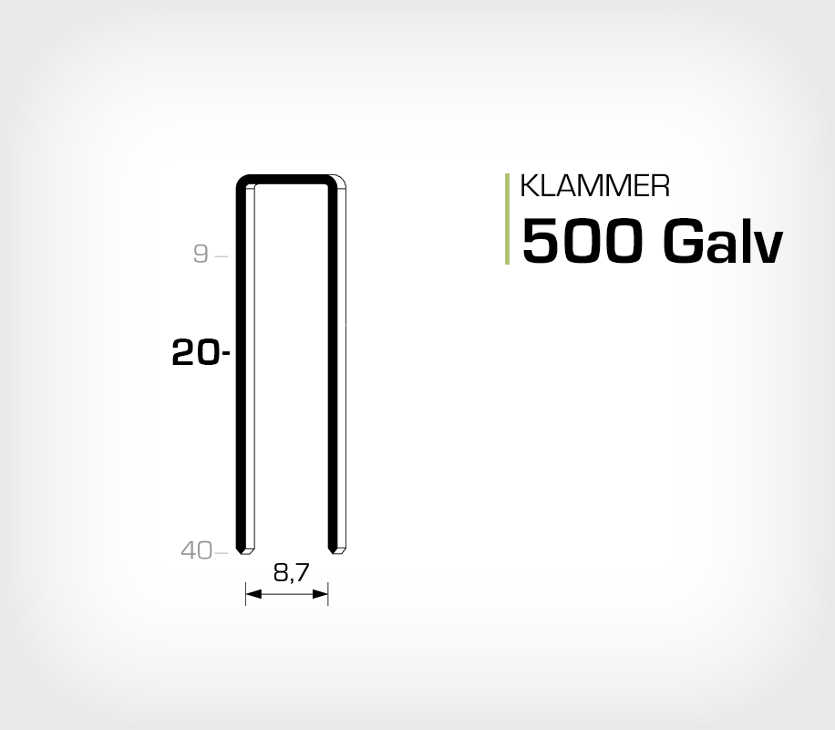 Klammer 500/20 Elförzinkad Galv (HK520)