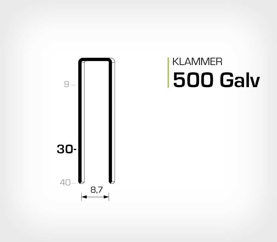 Klammer 500/30 Elförzinkad Galv (HK530)