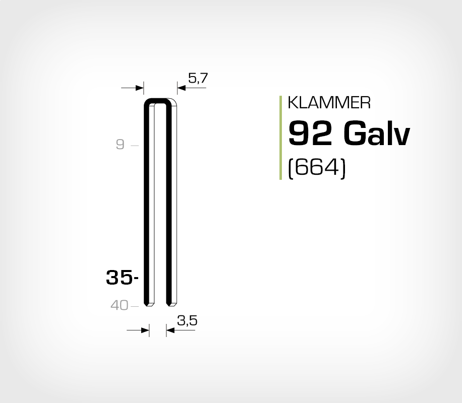 Klammer 92/35 Galv - Elförzinkad (664-35)