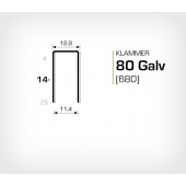 Klammer 80/14 Elförzinkad (680-14) - 10 mille