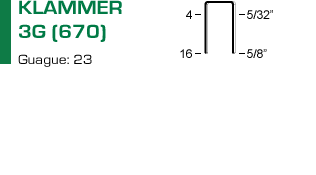 Klammer 3G eller 670 för klammerpistol 3G.16